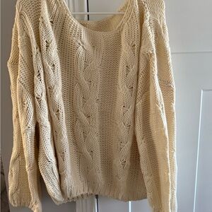 Cupshe Cream Cable Knit Sweater